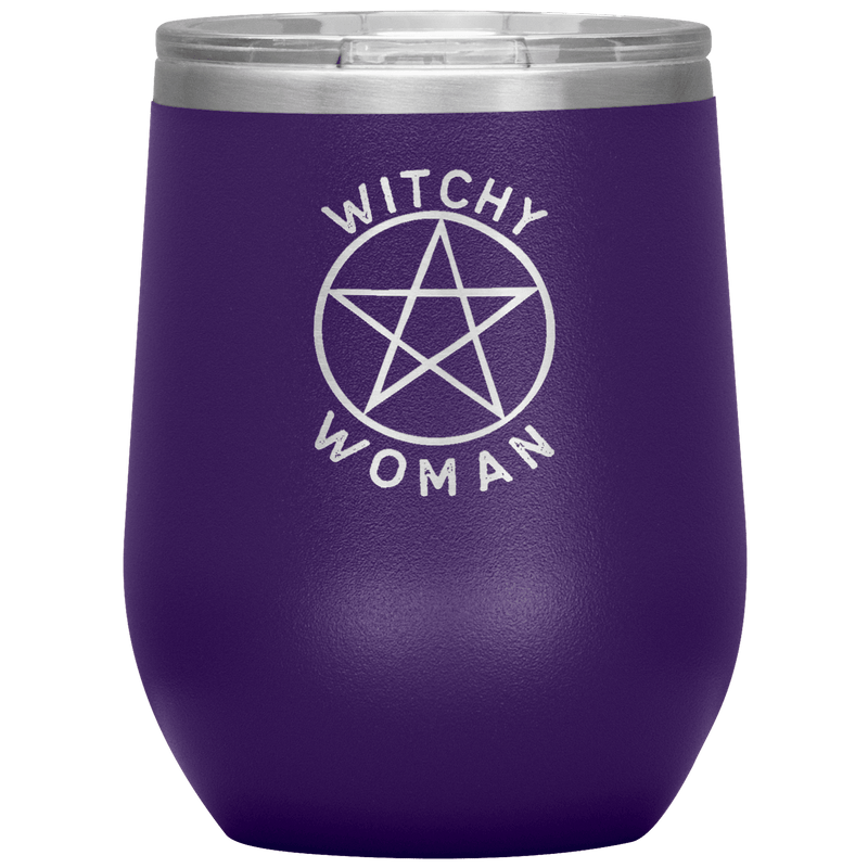 Witchy Woman Engraved Wine Tumbler Wine Tumblers Purple 