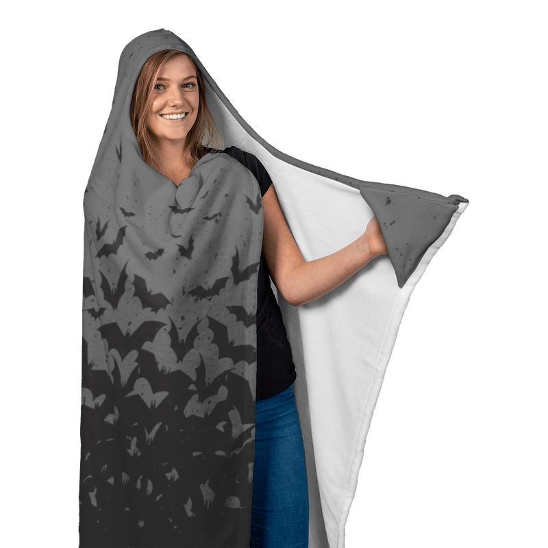 Flying Bats Hooded Blanket - Smoky Hooded Blankets  