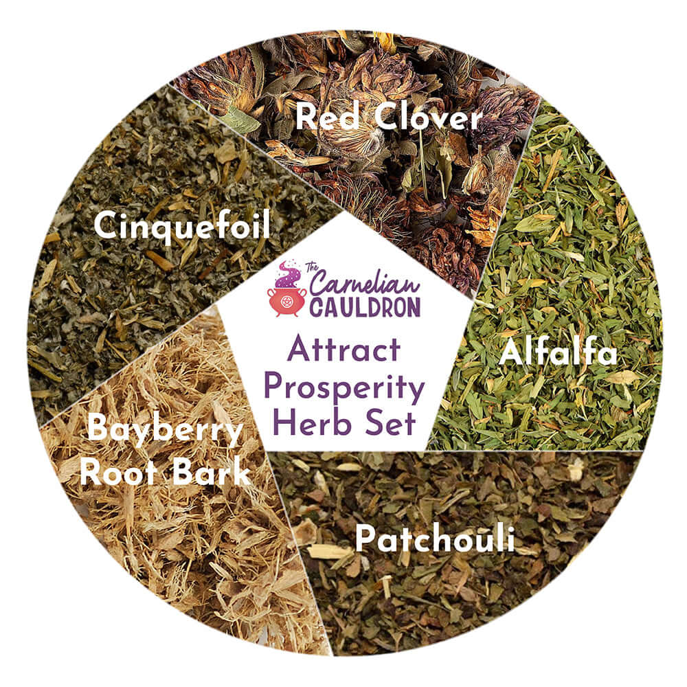 Attract Prosperity Herbs - Set of 5 Dried Herbs  