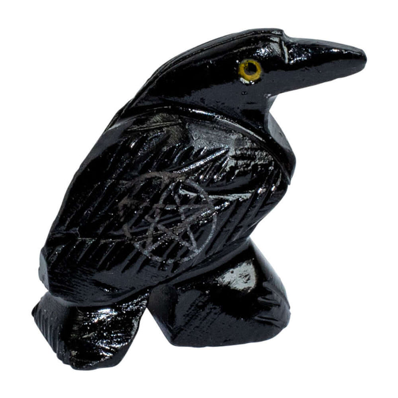 Black Onyx Raven with Pentacle Figurines  