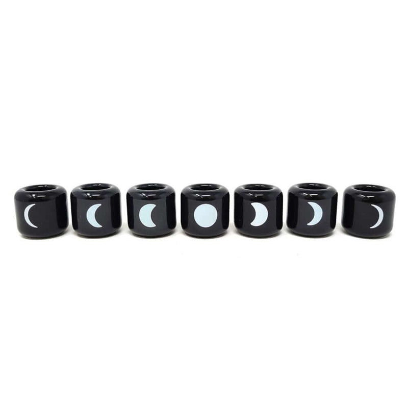 Ceramic Moon Phases Chime Candle Holders - Set of 7 Candle Holders  