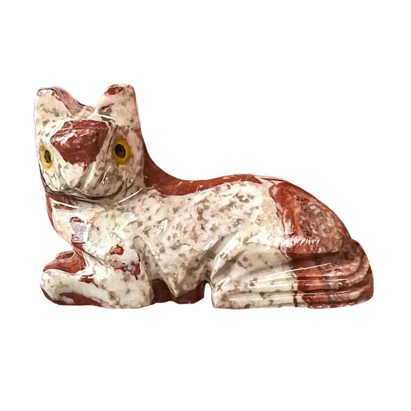Dolomite Animal Spirit Guides Figurines Cat Laying 