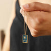 Enamel Blue Moon Tarot Card Necklace in Gold Necklaces  