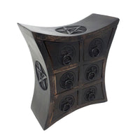 Pentacle Wooden Chest - 6 Drawers Wooden Cupboards  