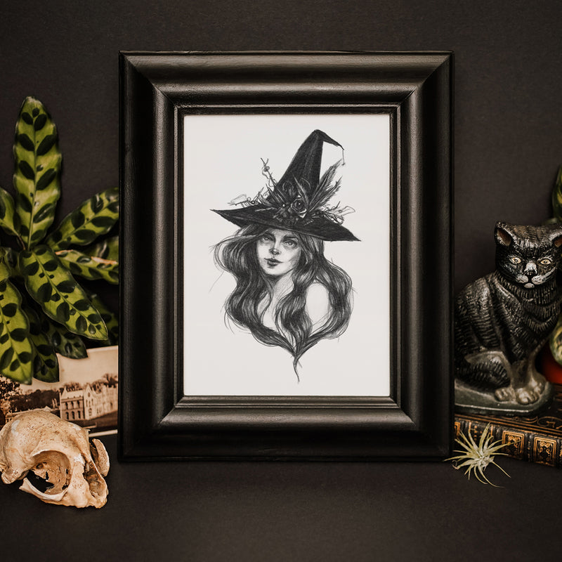 Woodland Witch Fine Art Print - Green Witchcraft Wall Decor  