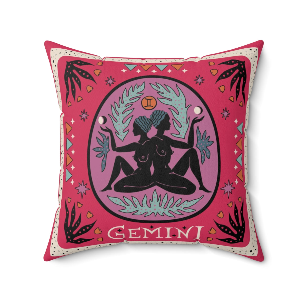 Gemini Zodiac Throw Pillow Home Decor 20" × 20" 