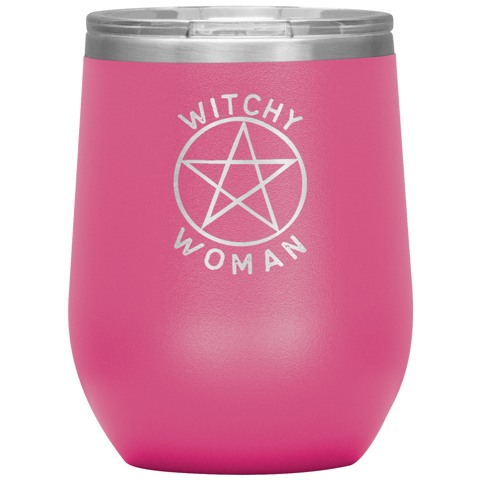 Witchy Woman Engraved Wine Tumbler Wine Tumblers Pink 