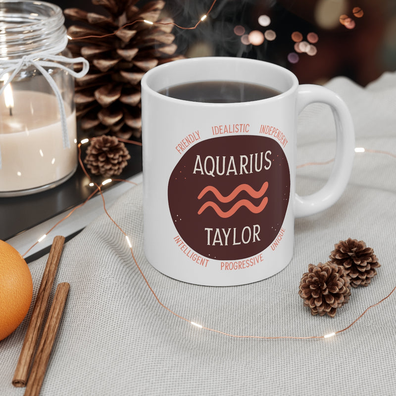 Personalized Aquarius Girl Zodiac Mug 11oz Mugs  