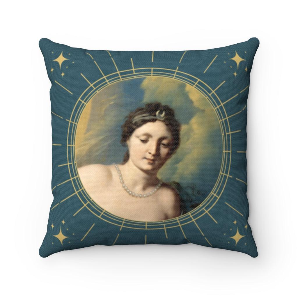 Moon Goddess Pillow - Selene Home Decor 14" × 14" 