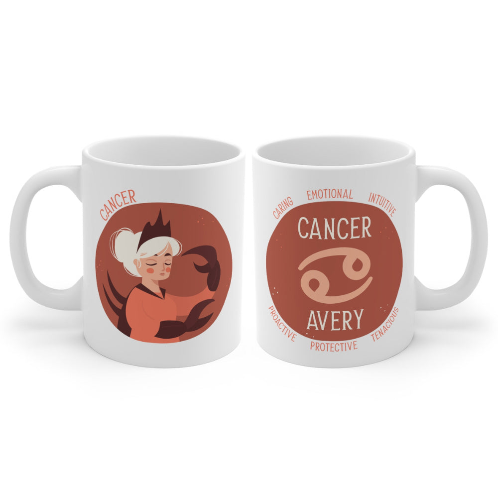 Personalized Cancer Girl Zodiac Mug 11oz Mugs 11oz 