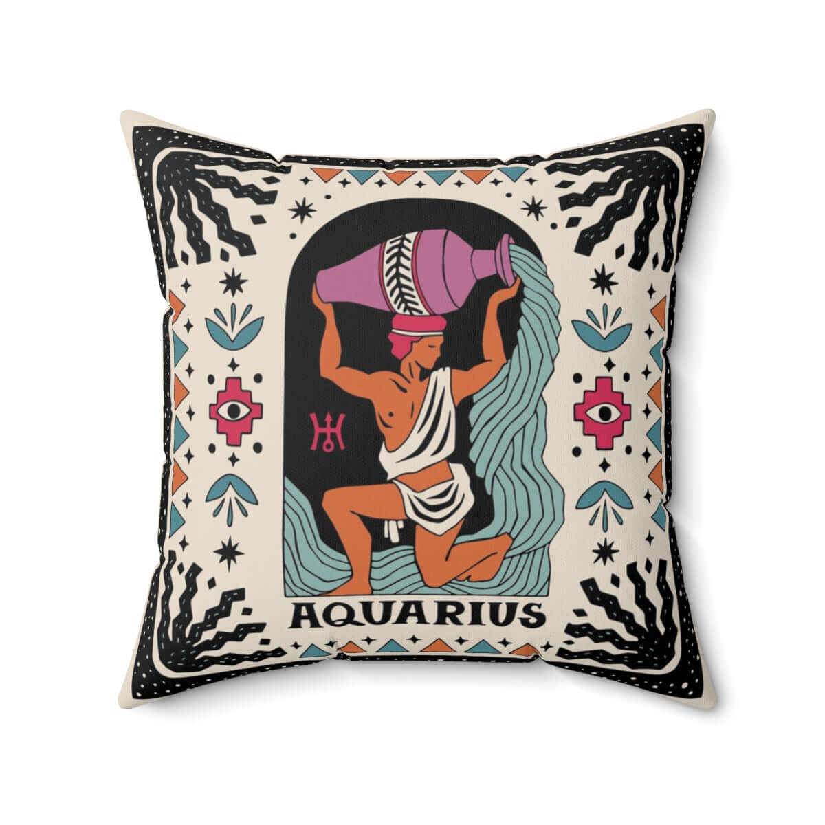 Aquarius Zodiac Throw Pillow Home Decor 20" × 20" 