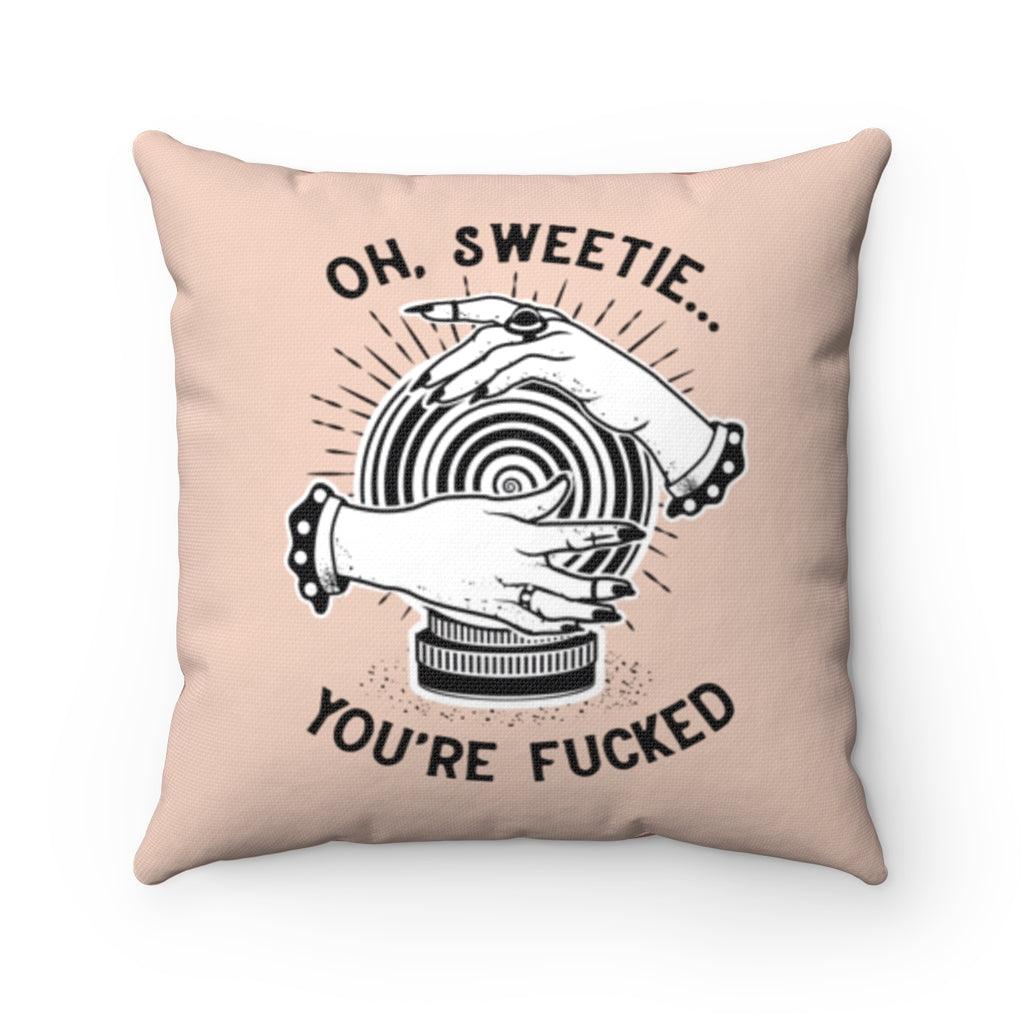 Oh Sweetie Crystal Ball Pillow - Pink Home Decor 20" × 20" 