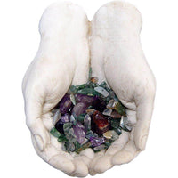 Cupped Hands Figurine with Crystal Chips Figurines  