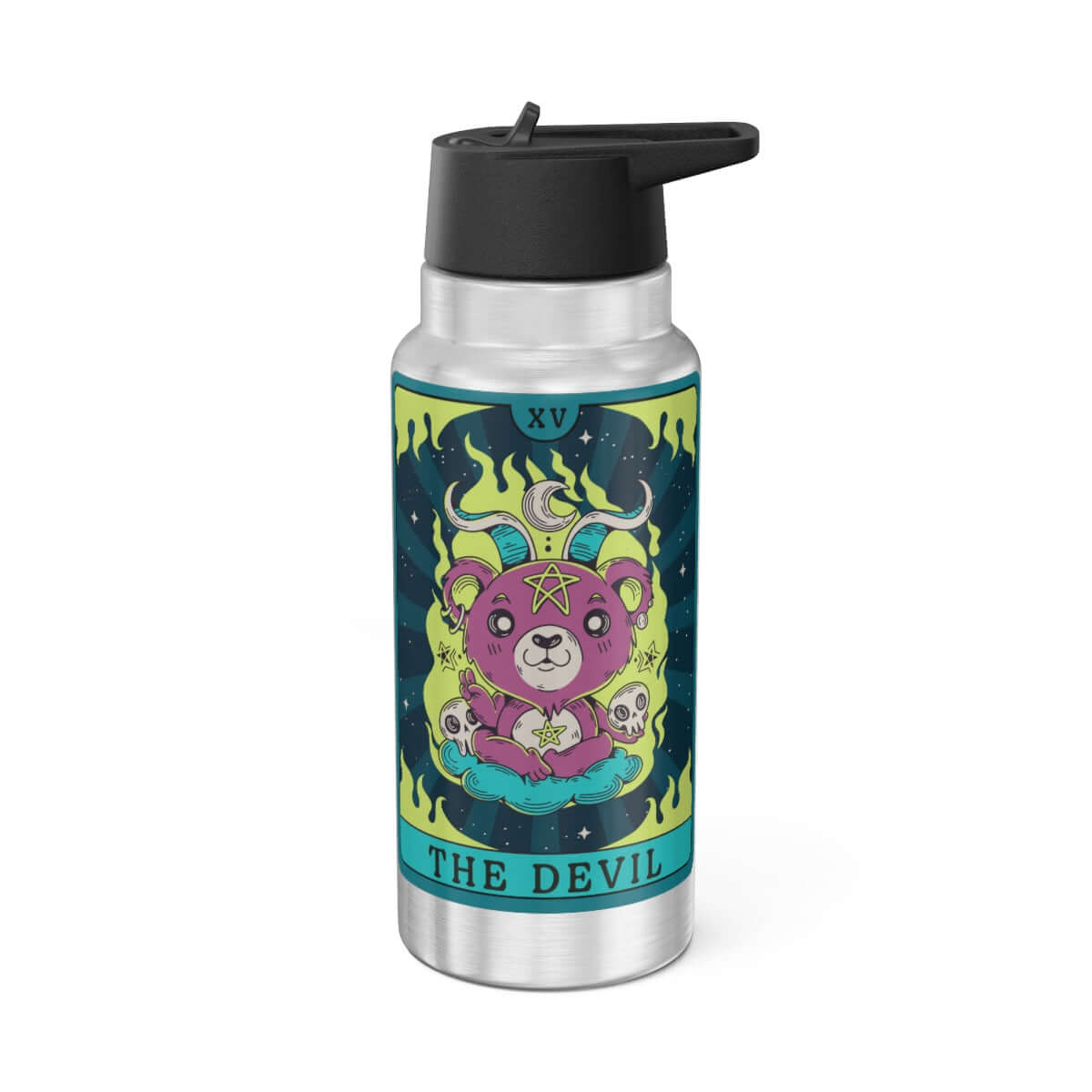 Cute Devil Card 32oz Water Bottle - Teal, Lime, Purple Water Bottles  