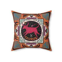 Taurus Zodiac Throw Pillow Throw Pillows 18" × 18" 