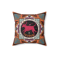 Taurus Zodiac Throw Pillow Throw Pillows 16" × 16" 