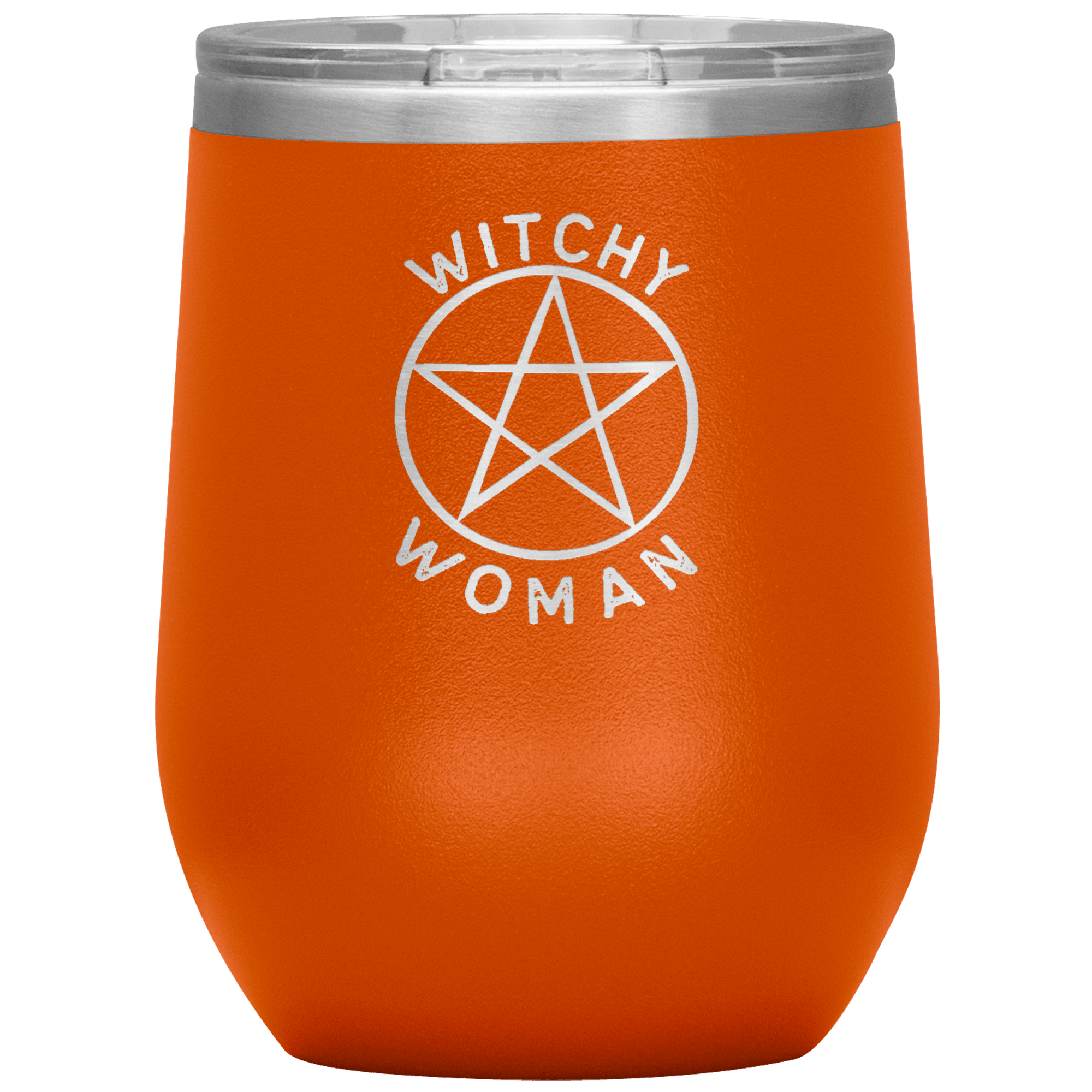 Witchy Woman Engraved Wine Tumbler Wine Tumblers Orange 