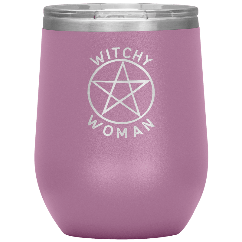 Witchy Woman Engraved Wine Tumbler Wine Tumblers Light Purple 