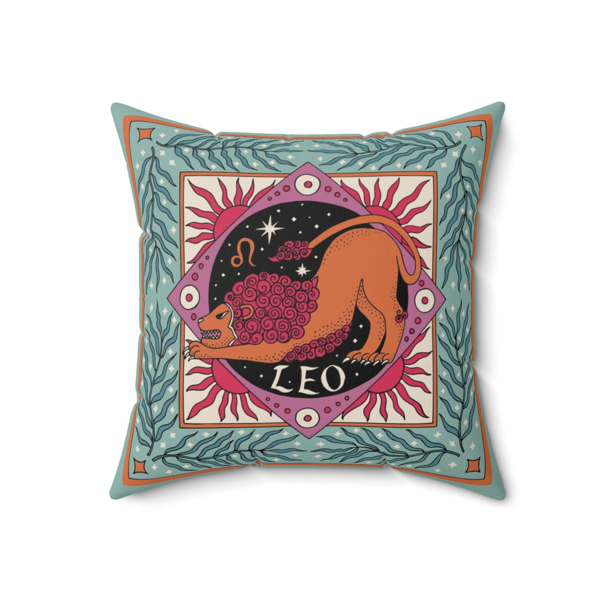 Leo Zodiac Throw Pillow Home Decor 18" × 18" 