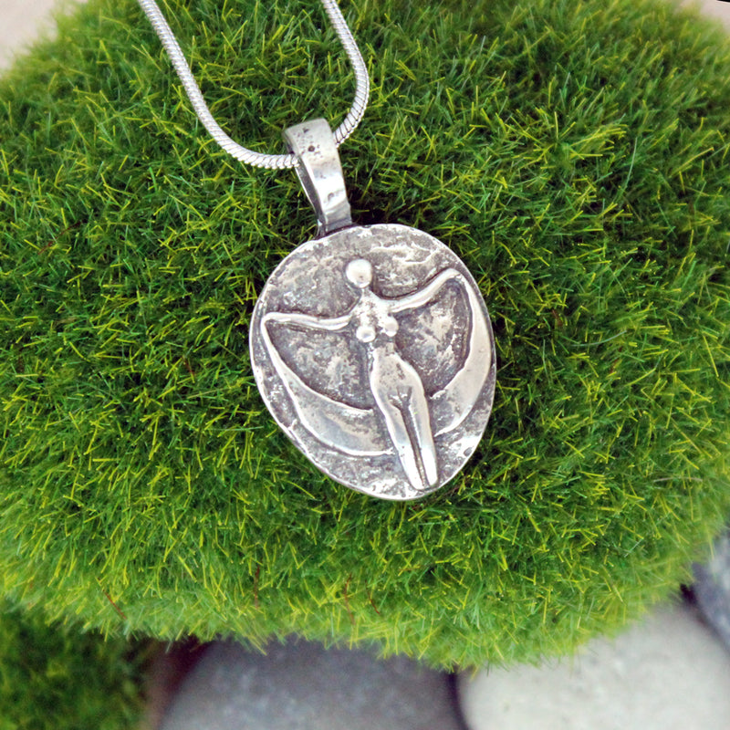 Moon Goddess Pewter Pendant - Amulets of Avalon Collection Necklaces  