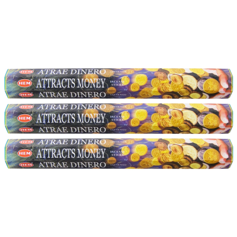 HEM Attracts Money Incense Sticks Incense Sticks 3 Boxes(60 Sticks) 