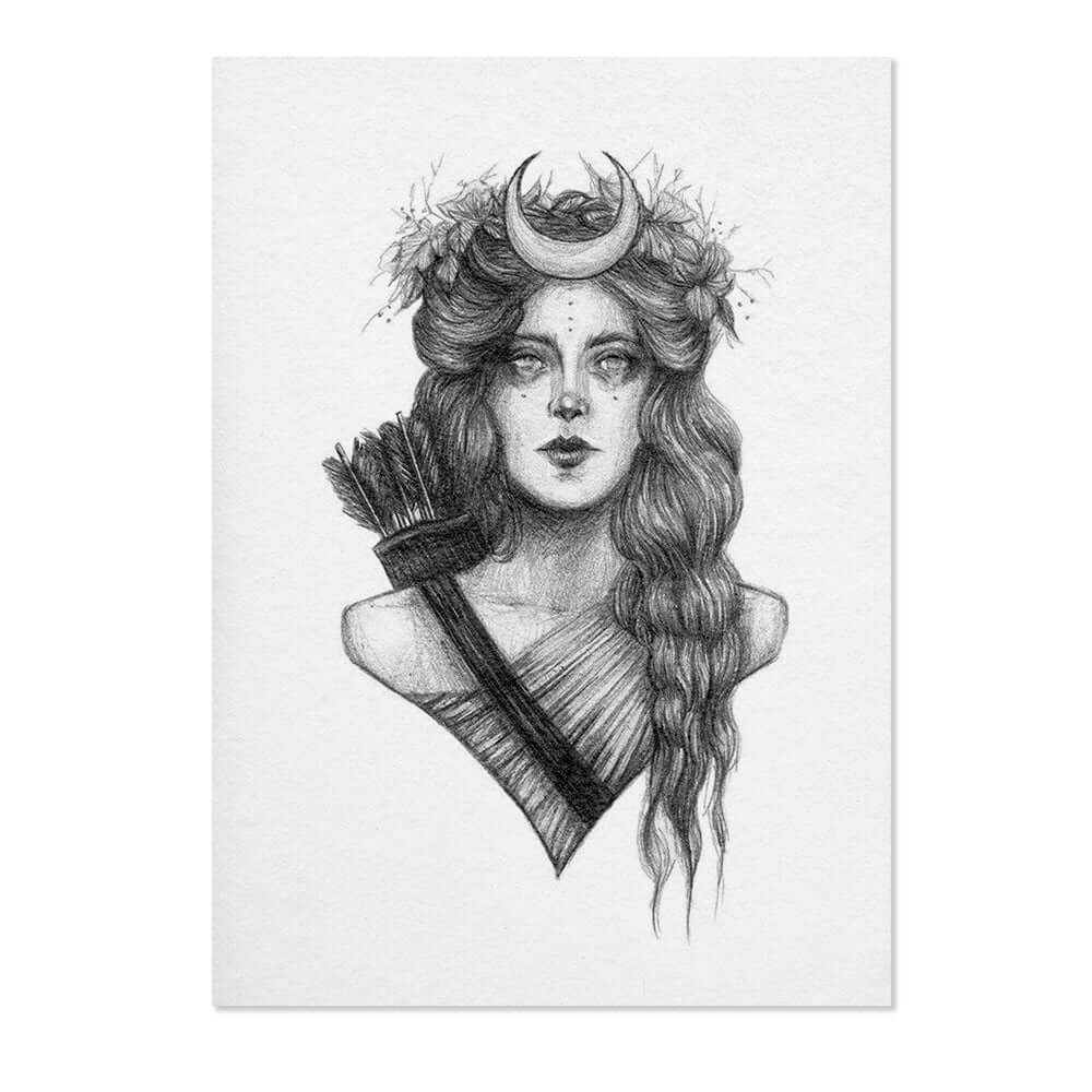 Greek Spring Drawing Artemis Greek Mythology Drawing