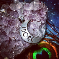 Crescent Moon Blessings Pewter Pendant Necklaces  