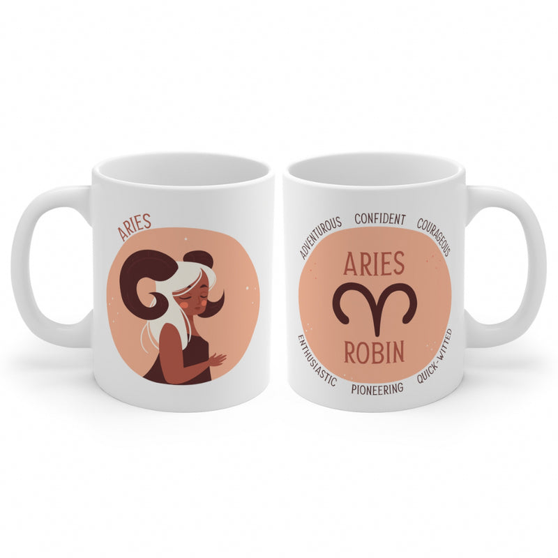 Personalized Aries Girl Zodiac Mug 11oz Mugs  