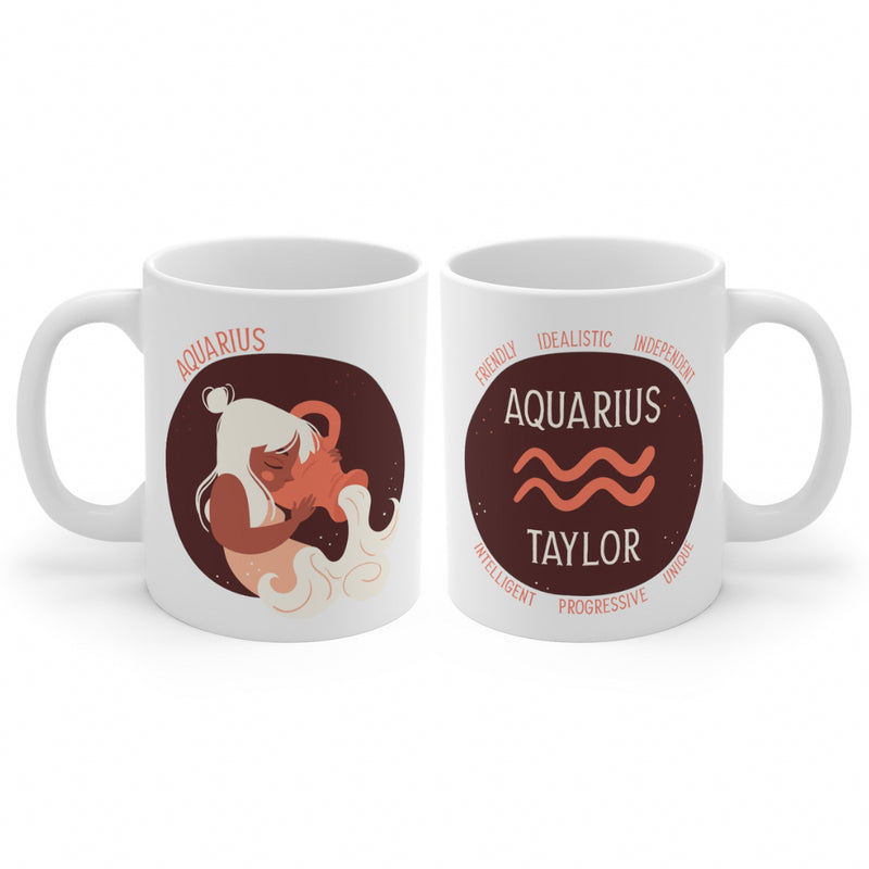 Personalized Aquarius Girl Zodiac Mug 11oz Mugs 11oz 