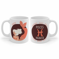 Personalized Pisces Girl Zodiac Mug 11oz Mugs 11oz 