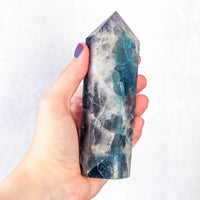 Rainbow Fluorite Crystal Point - Medium 5.5 inches tall Crystal Points  