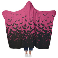 Flying Bats Hooded Blanket - Pink Hooded Blankets  