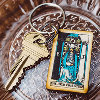 Tarot Wooden Keychain - The High Priestess Keychain  