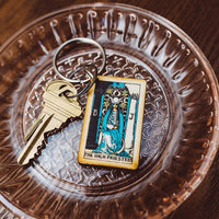 Tarot Wooden Keychain - The High Priestess Keychain  