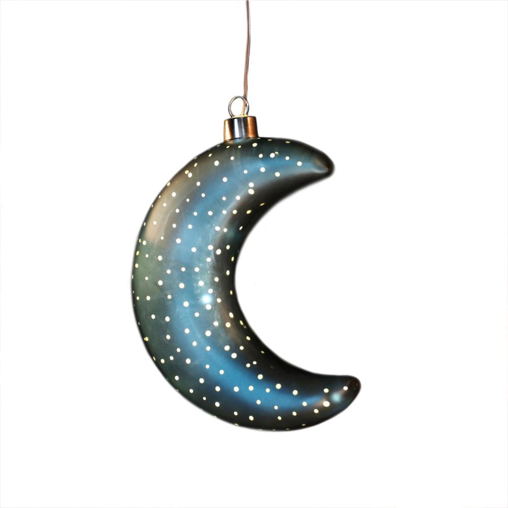 Teal LED Hanging Moon Light Lighting  