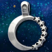Moon and Stars Pewter Pendant Necklaces  