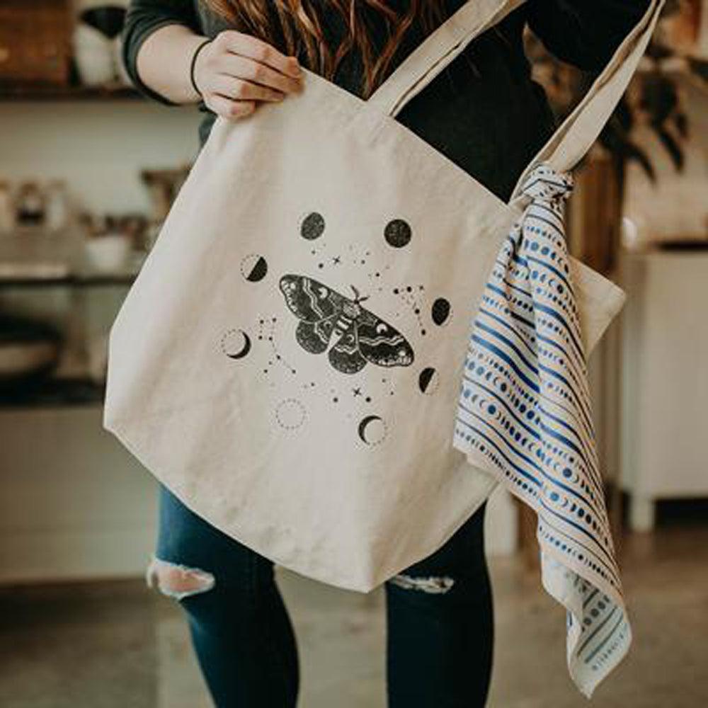 Moth and Moons Tote Bag