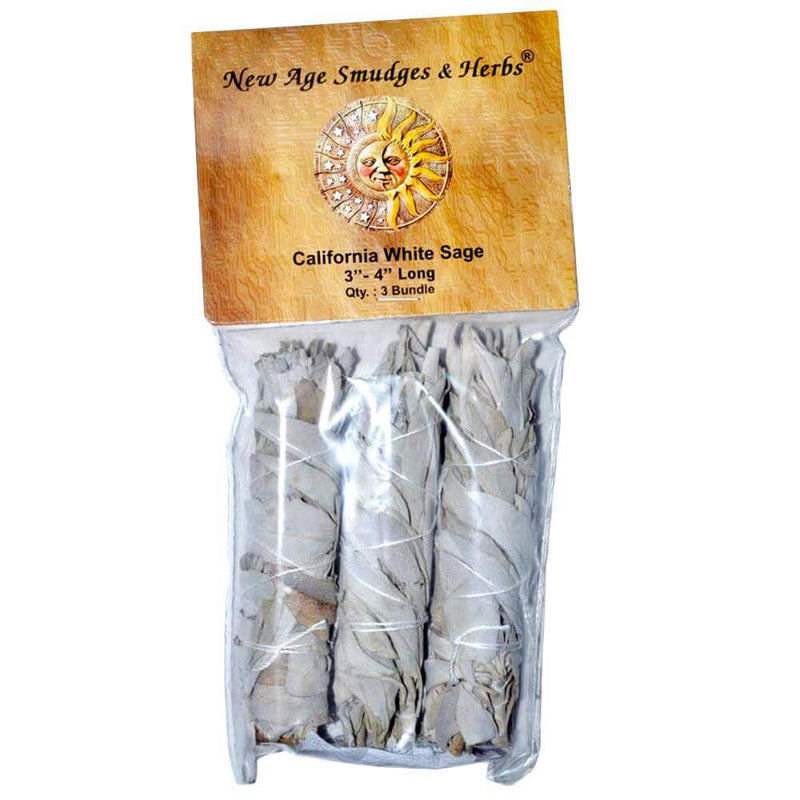 California White Sage Cleansing Bundles (Smudge Sticks) Smudge Sticks 3-4 Inch Package of 3 