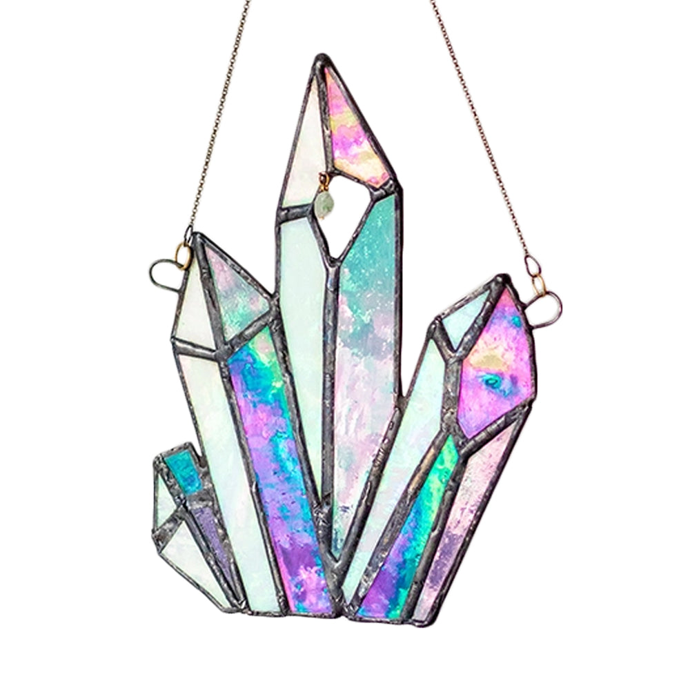 Handcrafted Stained Glass Crystal Hanging Wall Decor  