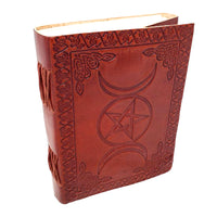 Triple Moon Pentacle Leather Journal Journals  