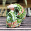 Unakite Crystal Skull Carving - 2 inch Crystal Carving  