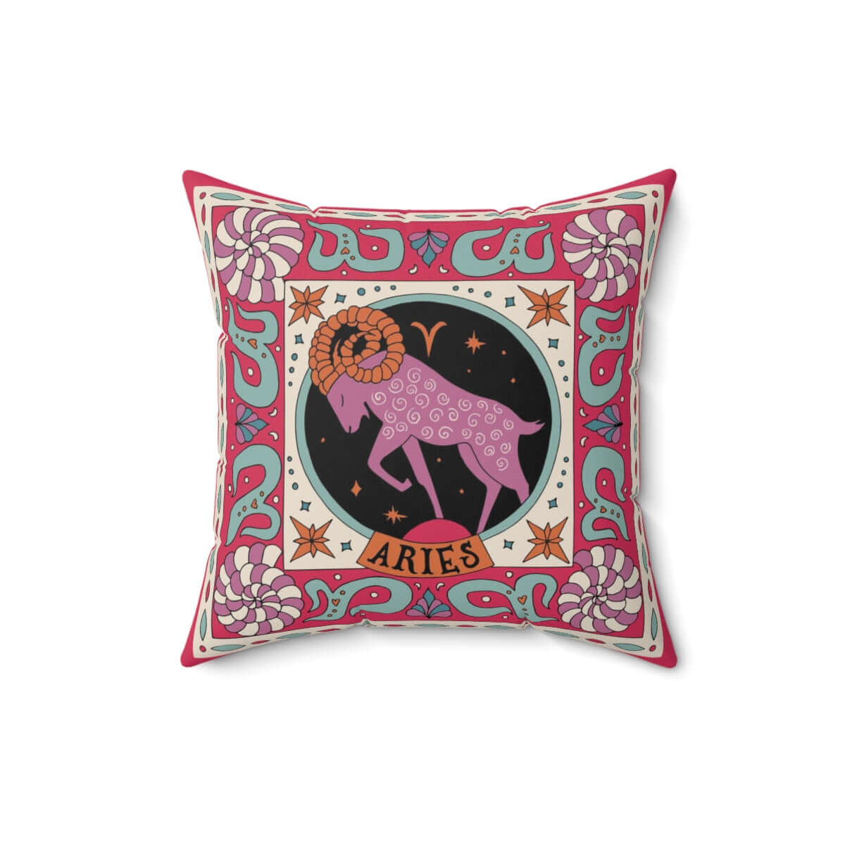 Aries Zodiac Throw Pillow Home Decor 16" × 16" 