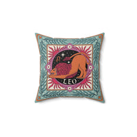 Leo Zodiac Throw Pillow Home Decor 14" × 14" 