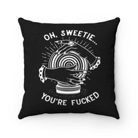 Oh Sweetie Crystal Ball Pillow - Black Throw Pillows 20" × 20" 