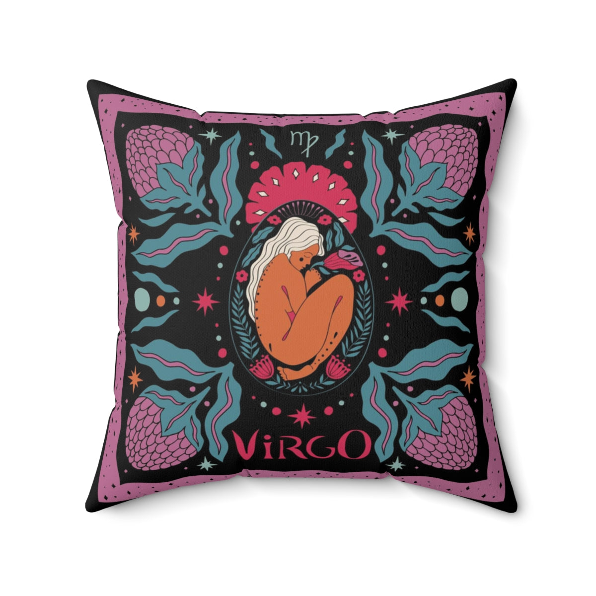 Virgo Zodiac Throw Pillow Throw Pillows 20" × 20" 