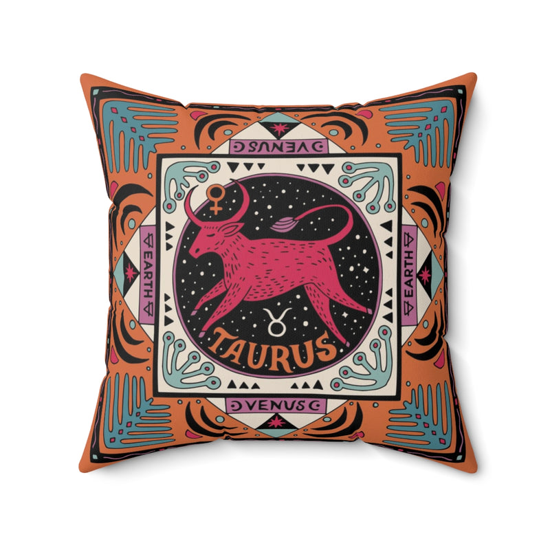Taurus Zodiac Throw Pillow Throw Pillows 20" × 20" 