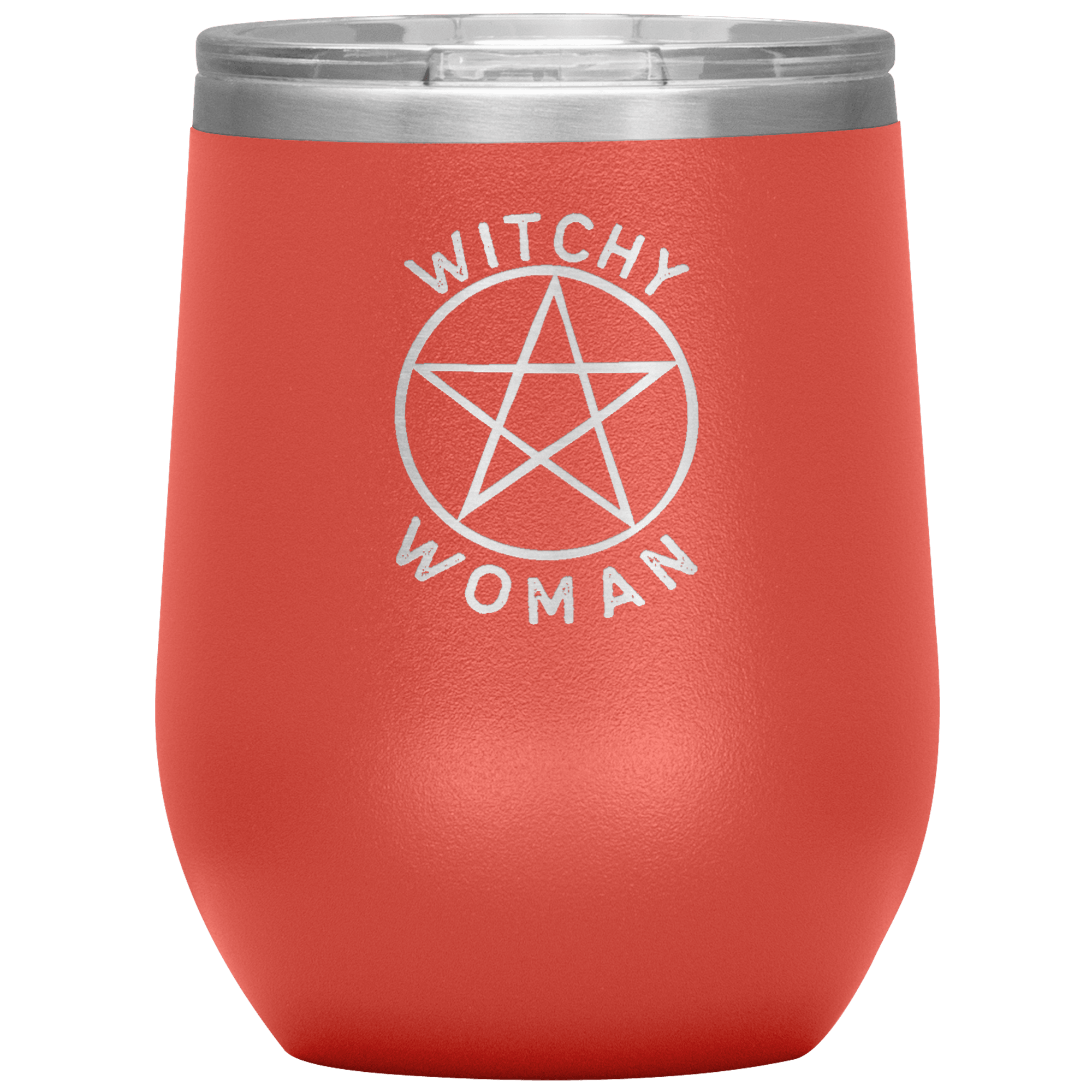 Witchy Woman Engraved Wine Tumbler Wine Tumblers Coral 