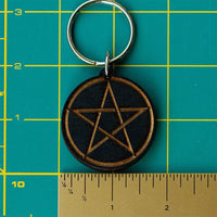 Pentagram Wooden Keychain Keychains  