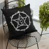 Thorny Pentacle Pillow - Black Throw Pillows  