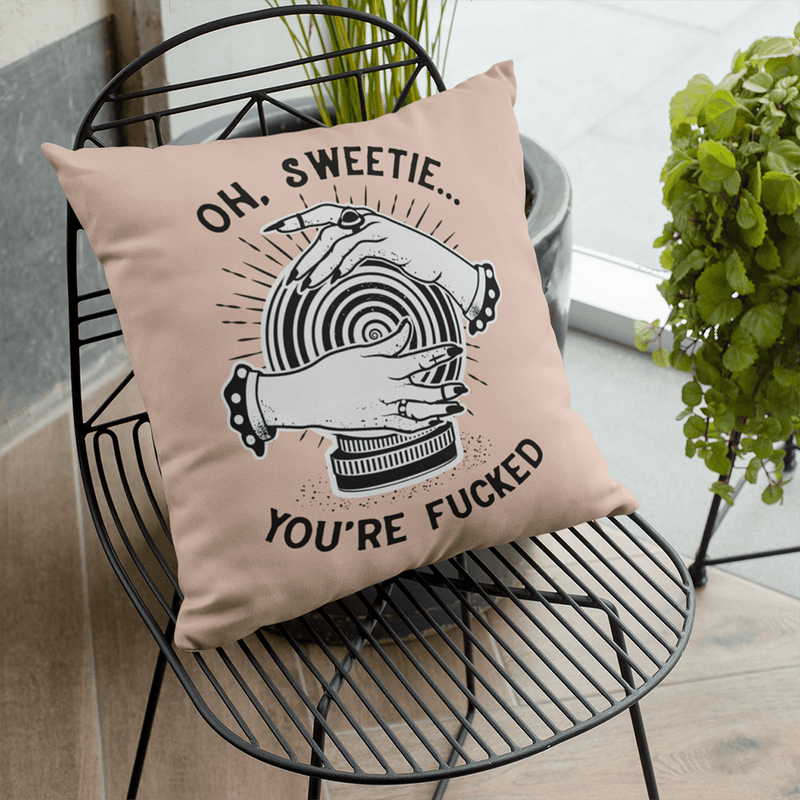 Oh Sweetie Crystal Ball Pillow - Pink Home Decor  